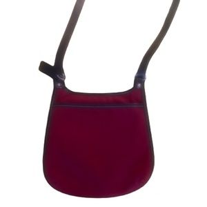 Coach Twill Red /  Burgundy Slim Flap Saddle Crossbody Bag Shoulder Purs…